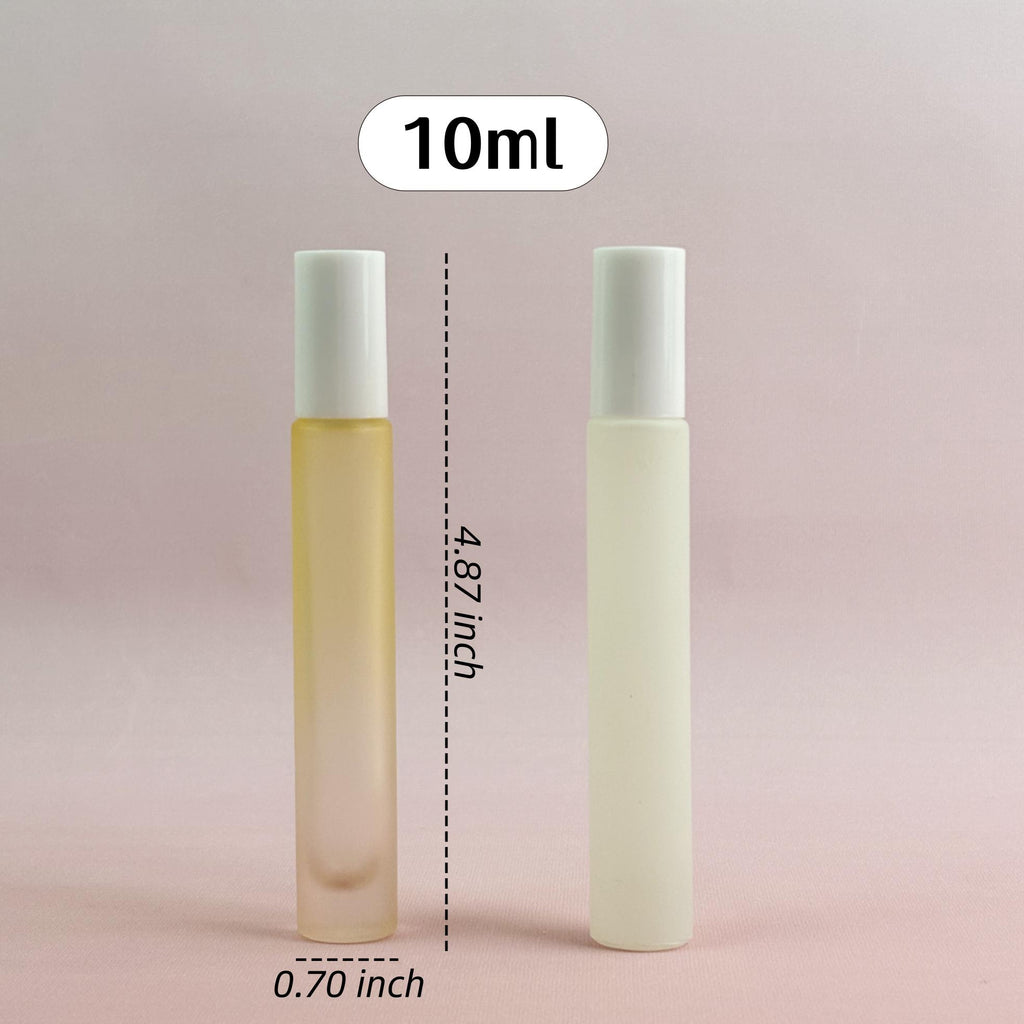 White Plastic Cap Glass Roller Bottles