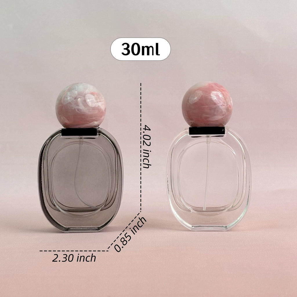 Glass Spray Bottle with Pink plastic Ball Caps