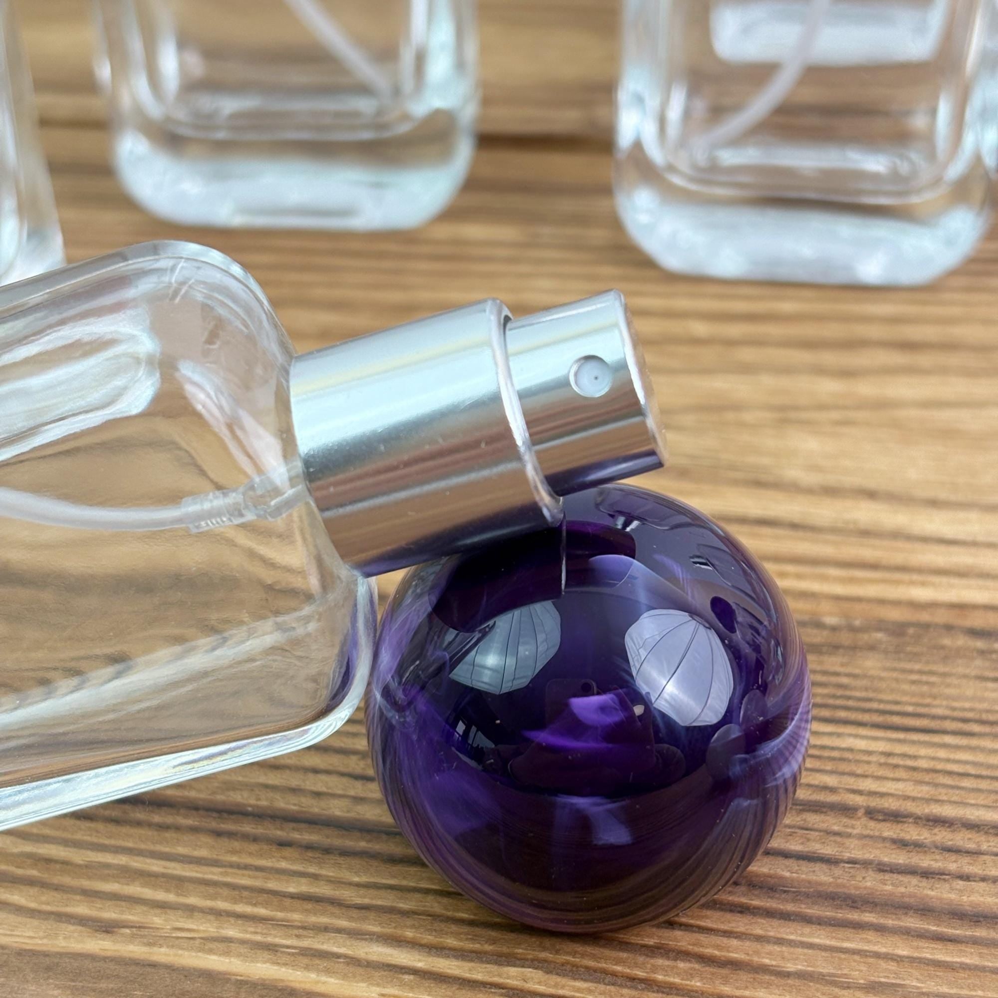 20ml 30ml 50ml Luxury Clear Glass Spray Bottle with Marble Look Round Cap