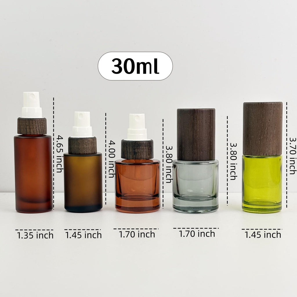 30ml Glass Spray Bottle with Wooden Cap