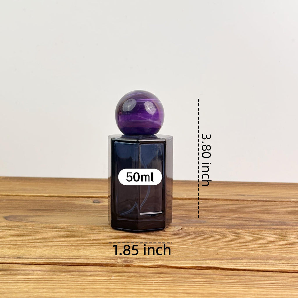 50ml Minimalist Glass Perfume Spray Bottle with Color Ball Cap