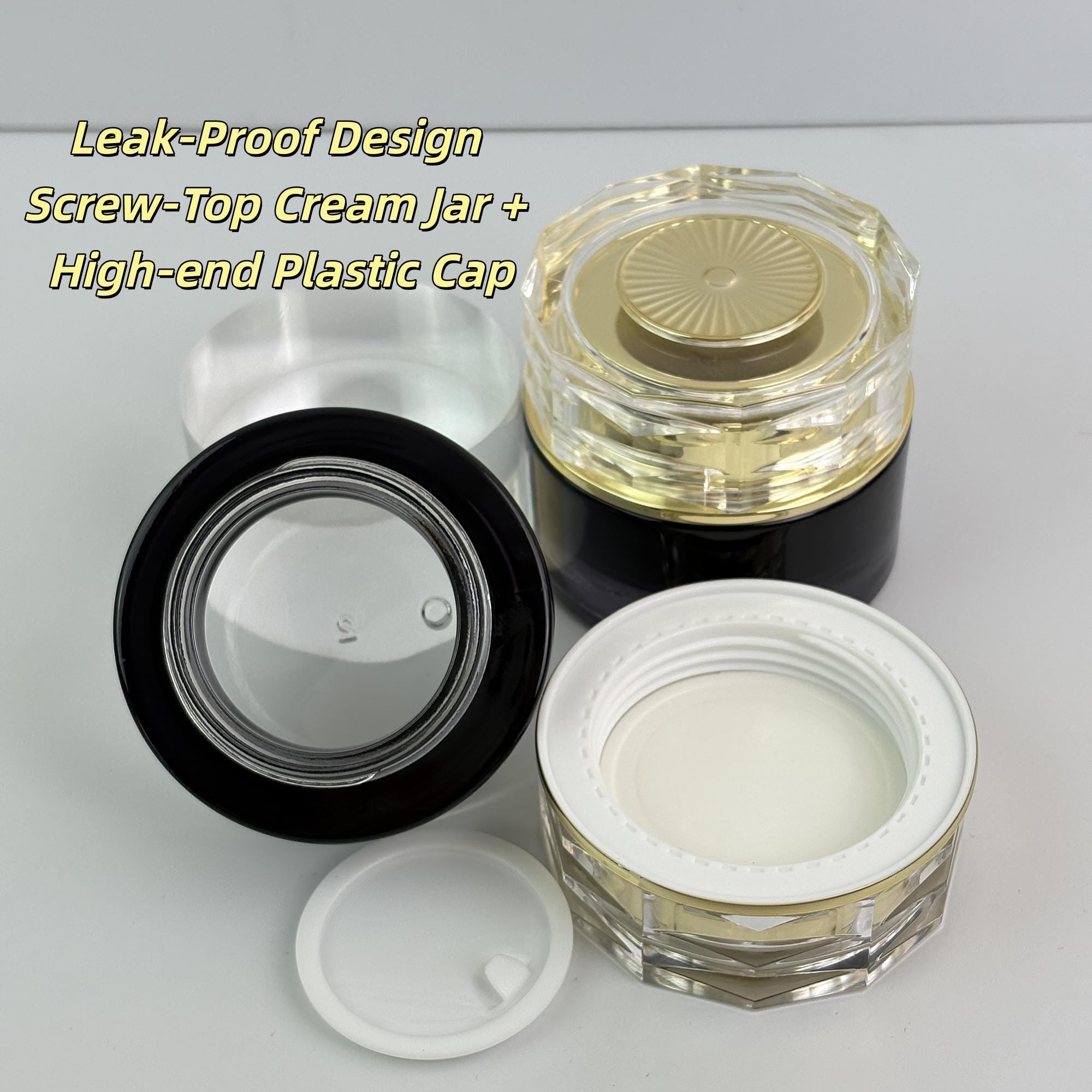 Luxury Black Gradient Glass Cosmetic Containers