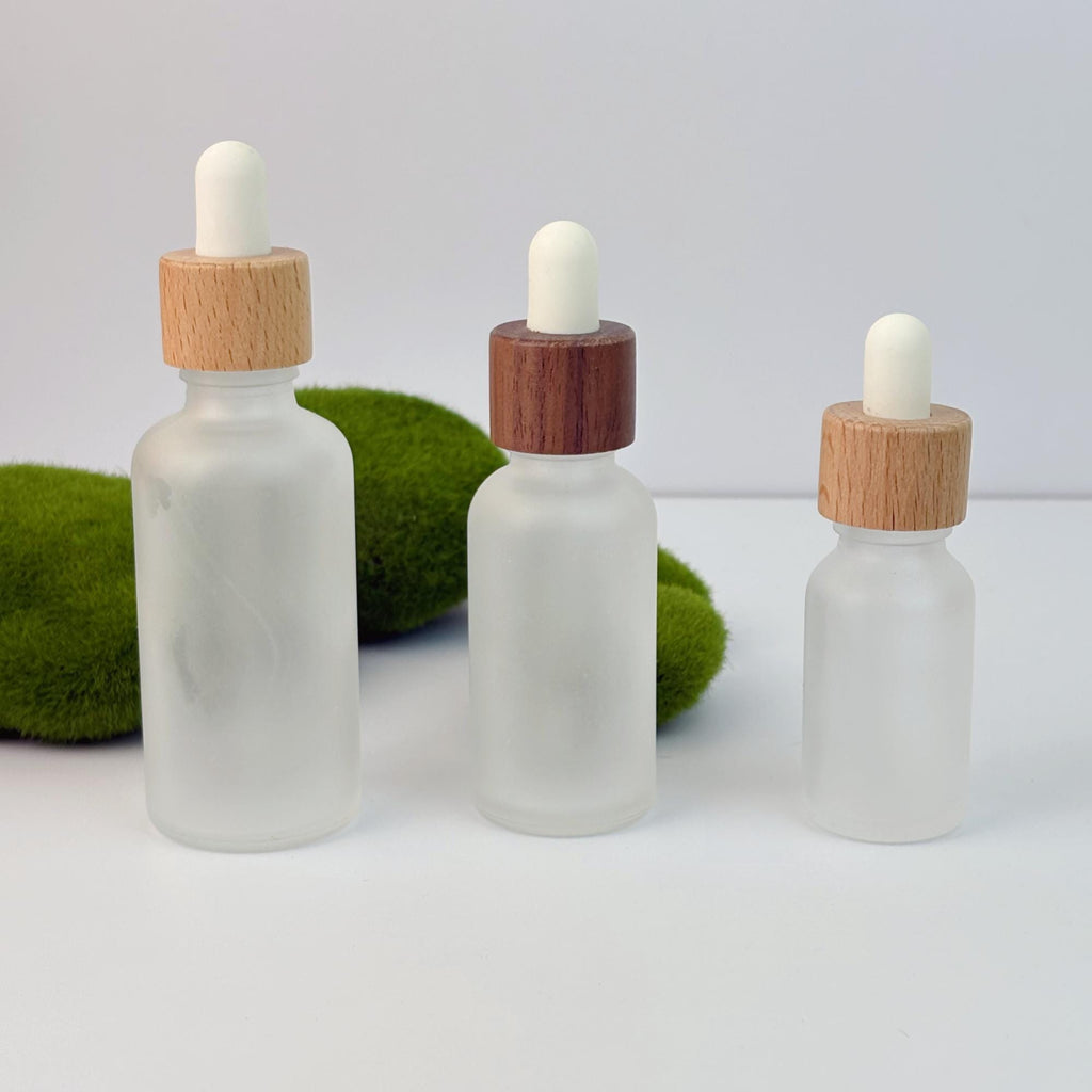 Empty Frosted Glass Dropper Bottles