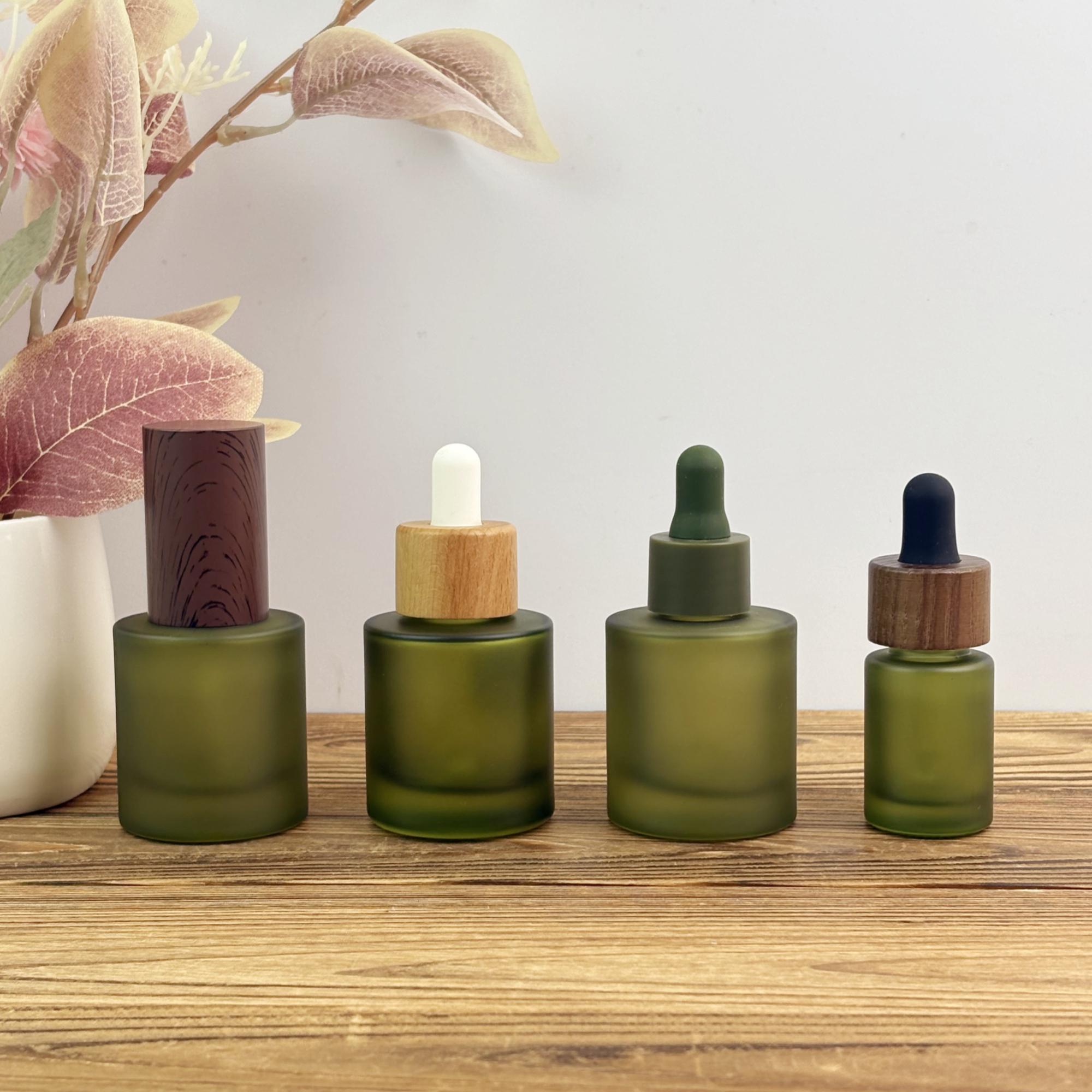 Olive Green Frosted Glass Spray Bottle
