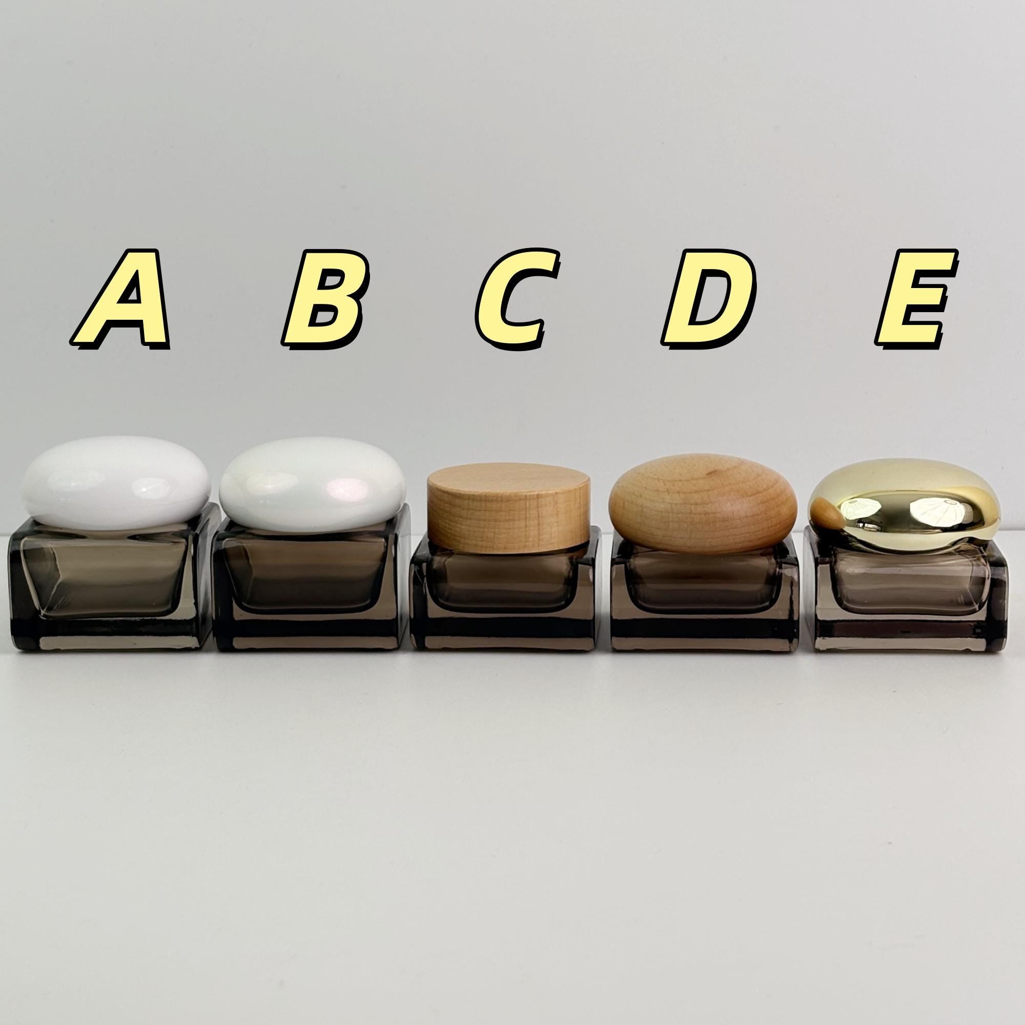 Square Glass Cream Jars with Multiple Cap
