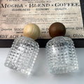 30ml 50ml 100ml Textured Glass Spray Bottle with Wooden Caps
