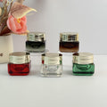 15g Luxury Square Glass Cream Jars with Shiny Gold Caps