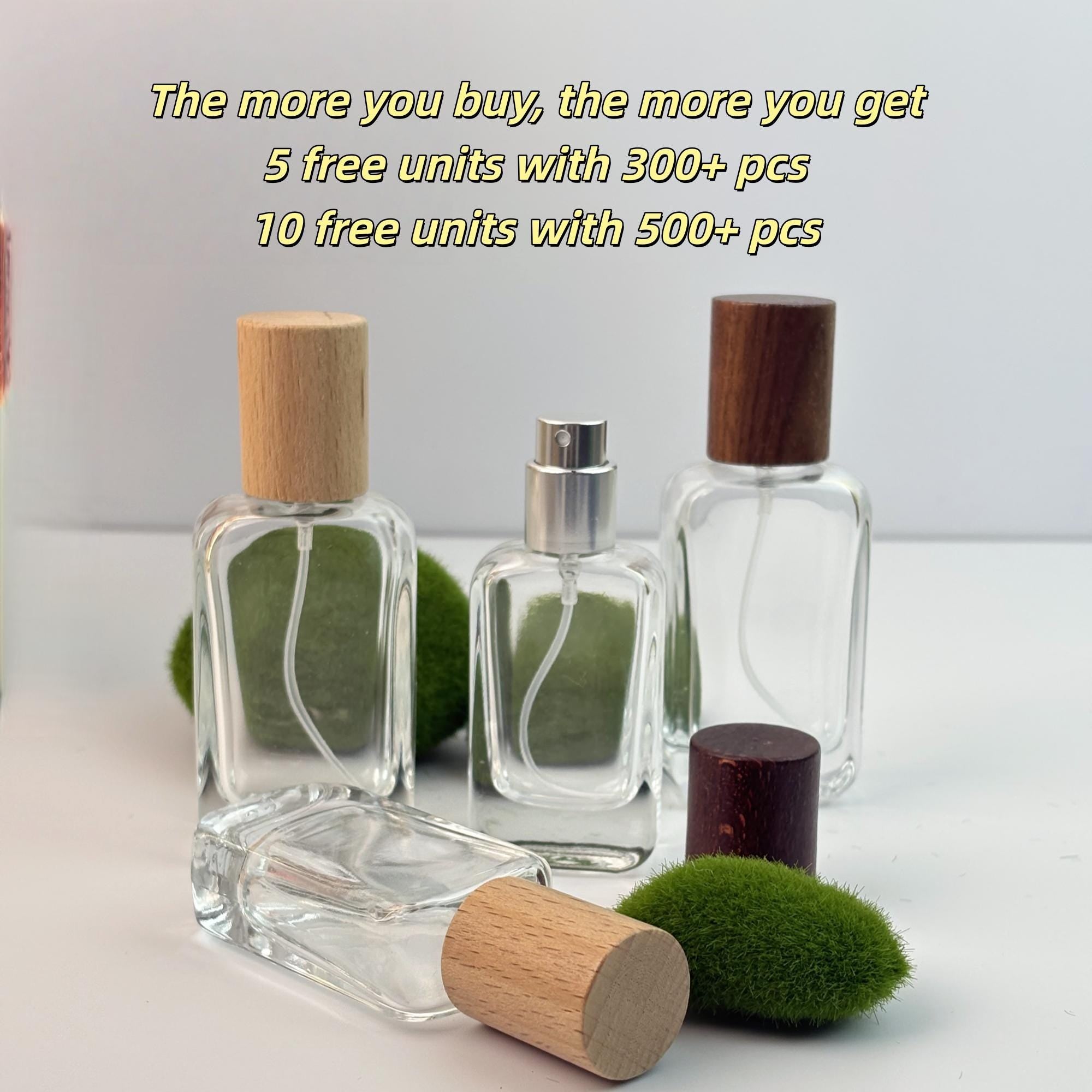 Perfume Glass Spray Bottles with Wood Cap