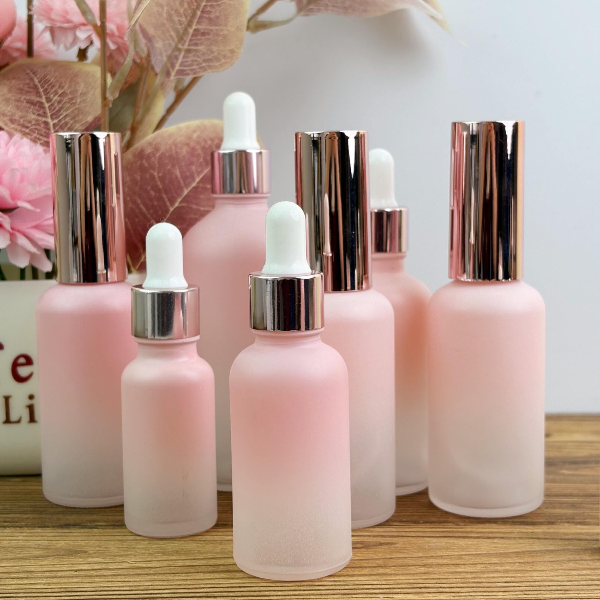 Gradient Pink Glass Dropper Bottle