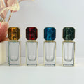 Gilded-Accent Square Glass Lotion Bottles