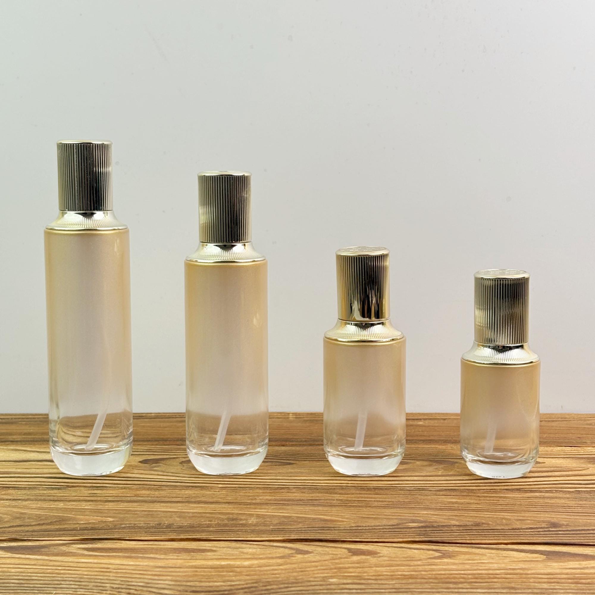 Luxury Gold Gradient Glass Skincare Packaging