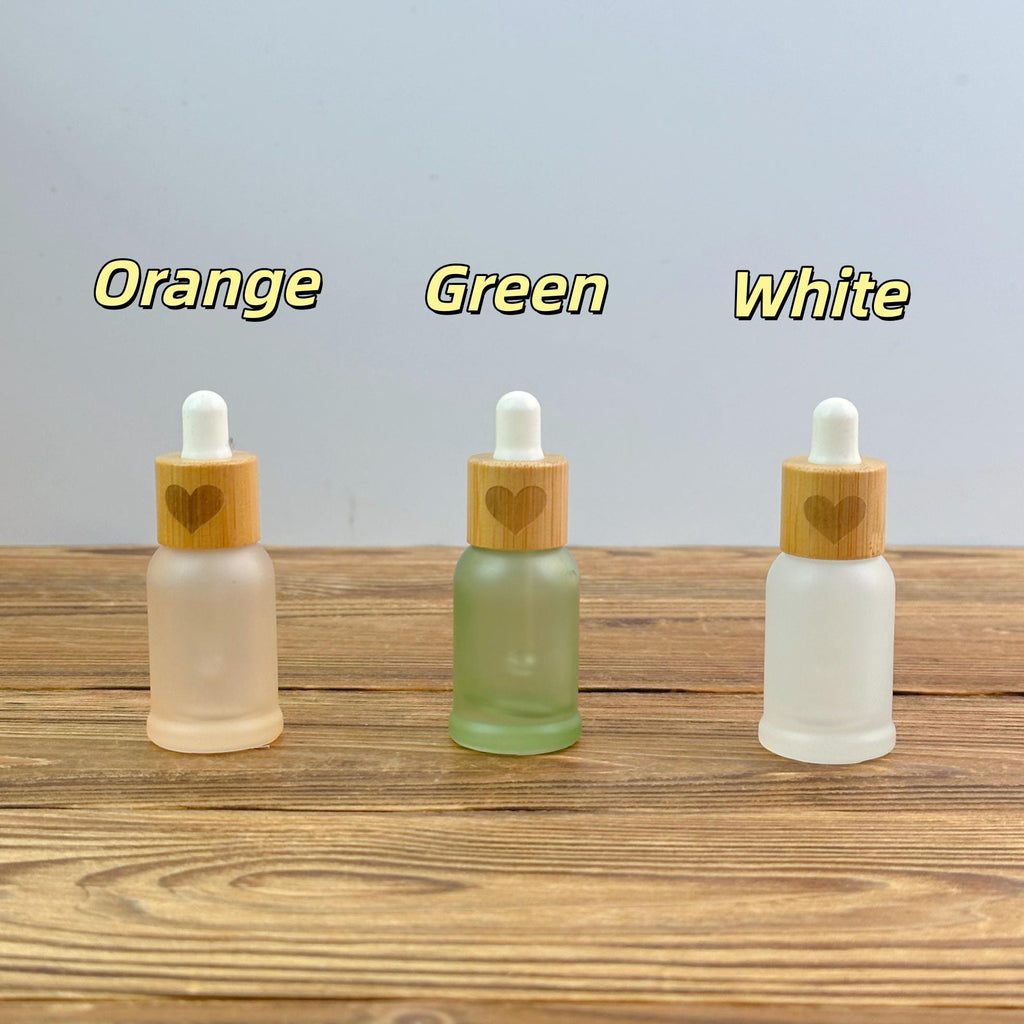 8ml Glass Dropper Bottles with Heart Bamboo Cap