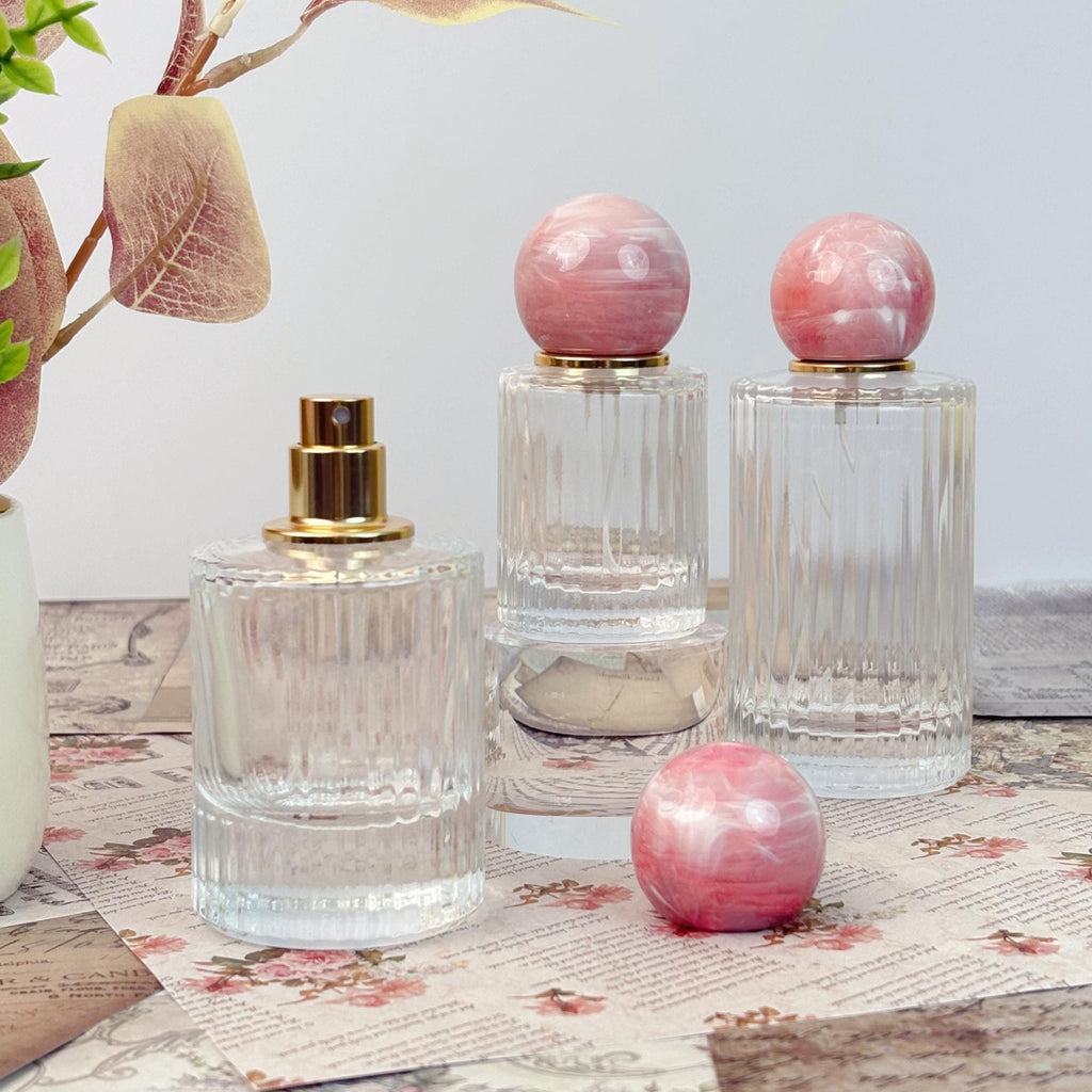 Luxury Clear Striped Glass Spray Bottle