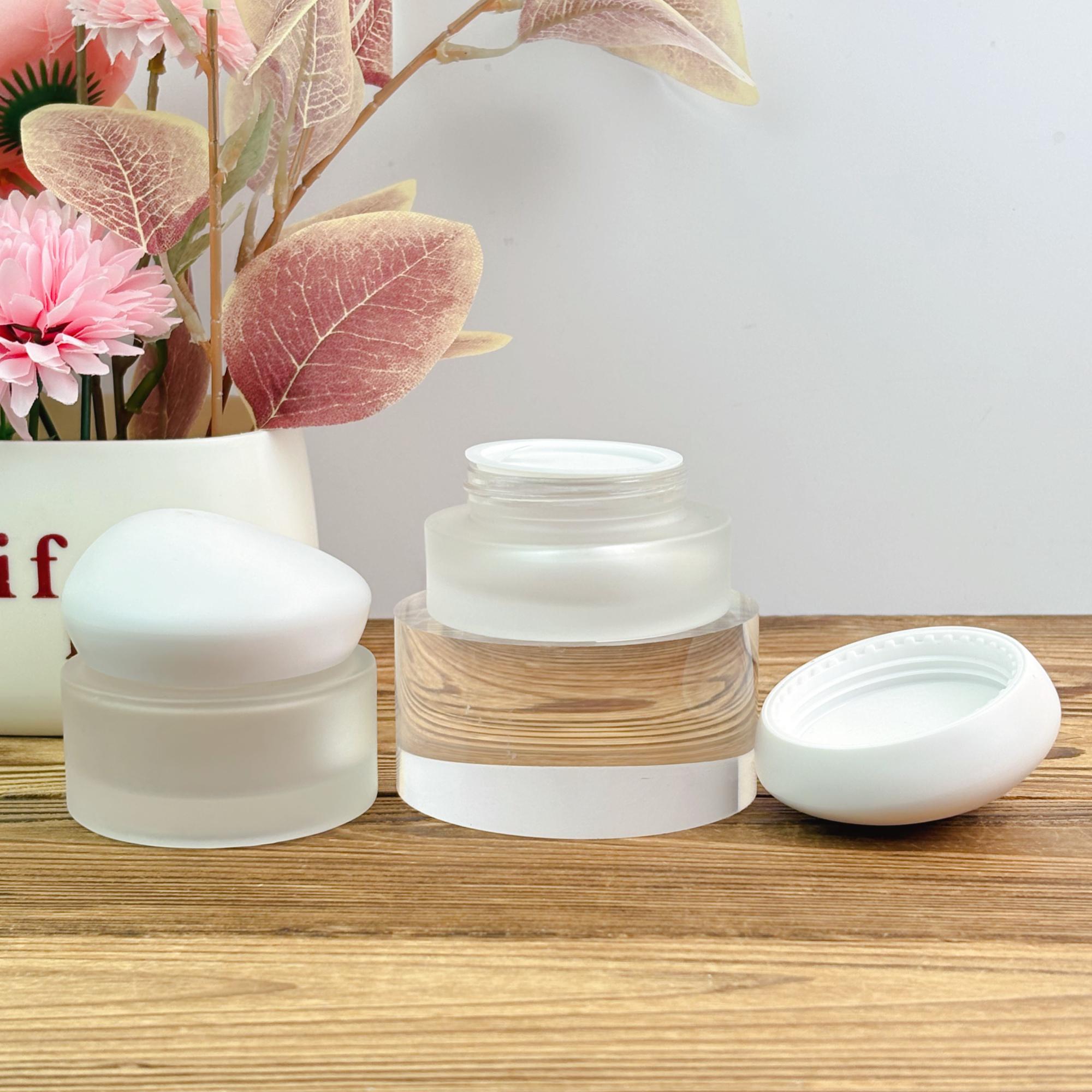 Luxury Frosted Glass Cream Jar 30g 50g