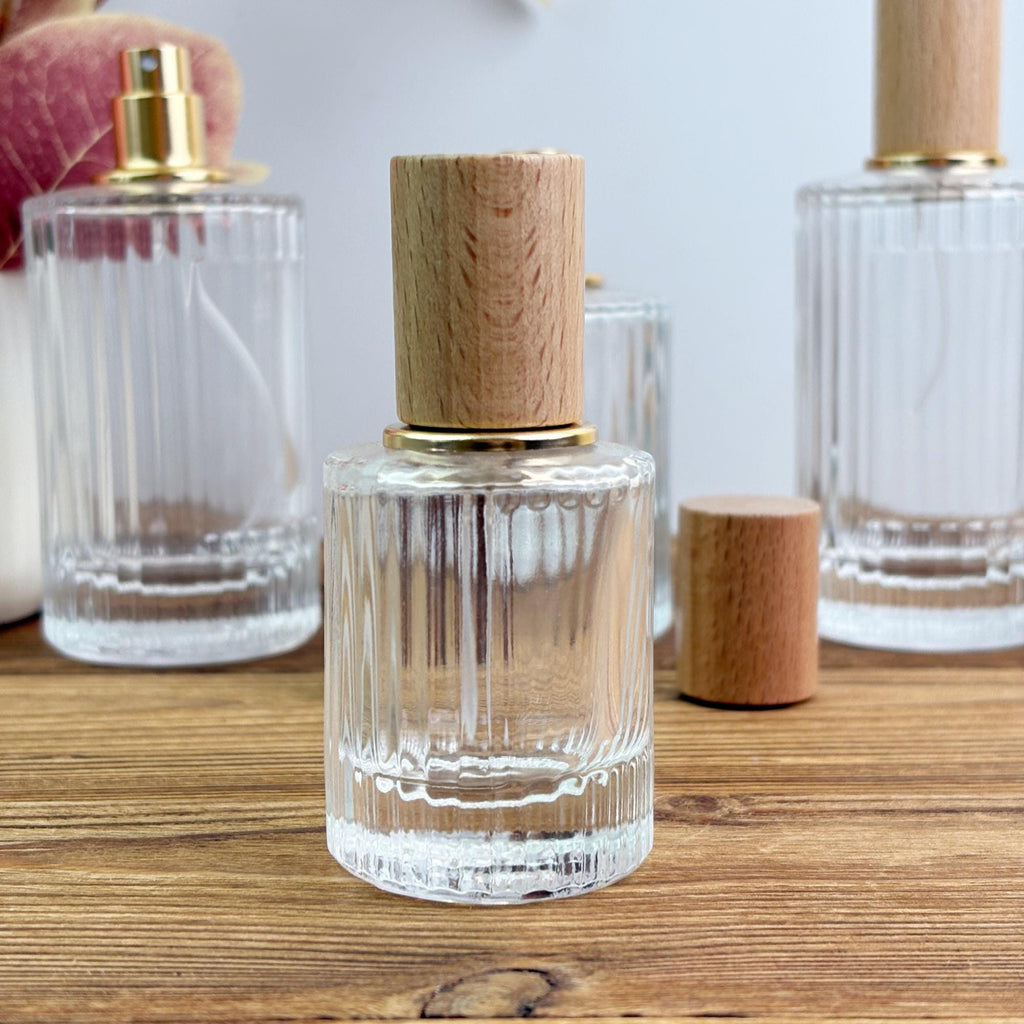 Refillable Glass Perfume Bottle with Wooden Cap