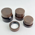 15g 30g 50g Amber Glass Cream Jars with Wood Caps