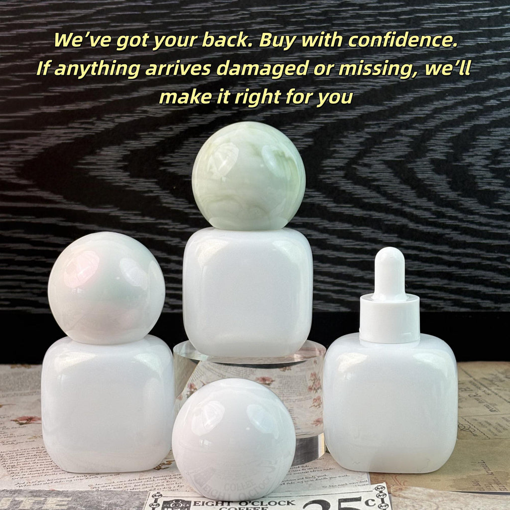 30ml White Glass Dropper Bottles with Plastic Ball Cap