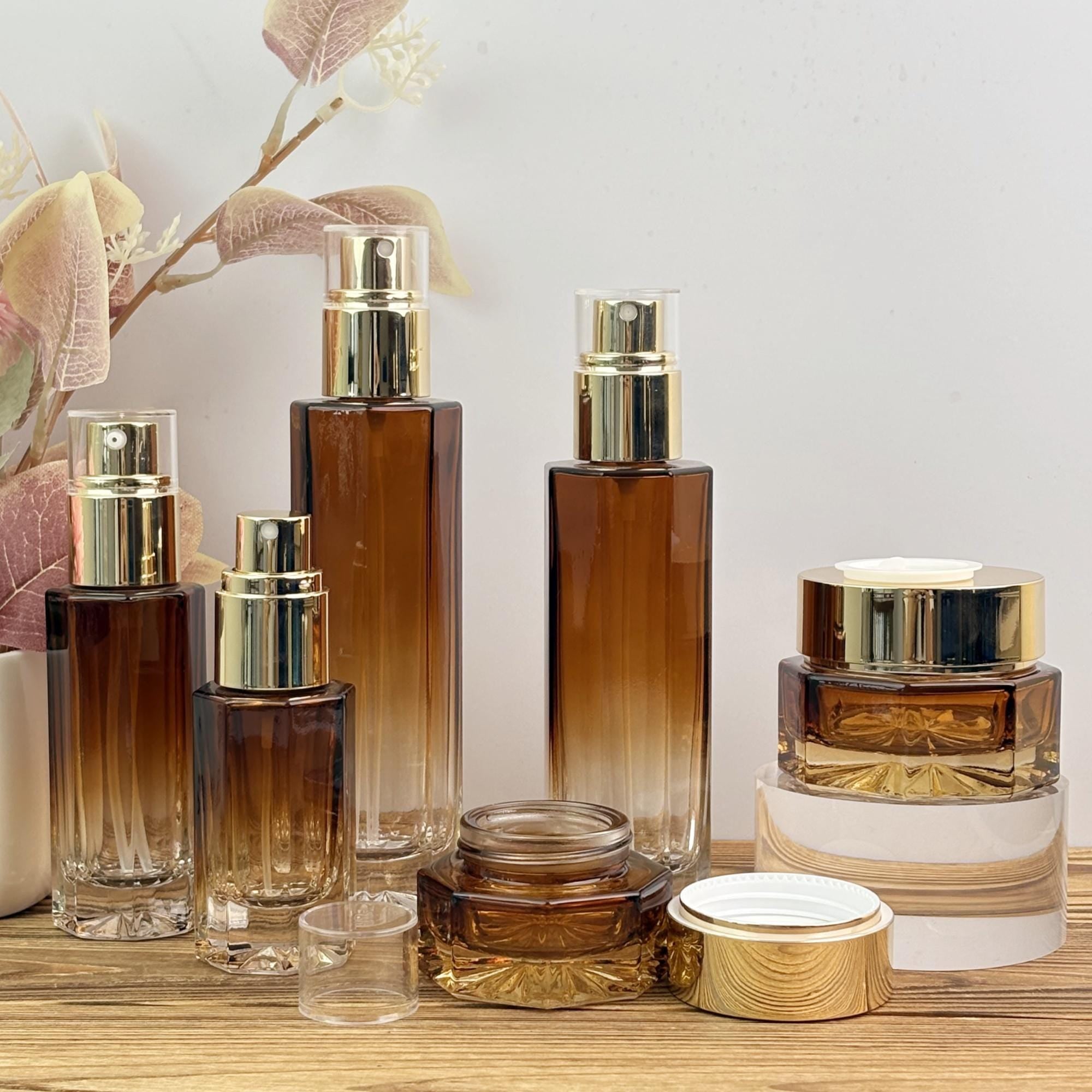 Gradient Amber Glass Spray Bottle