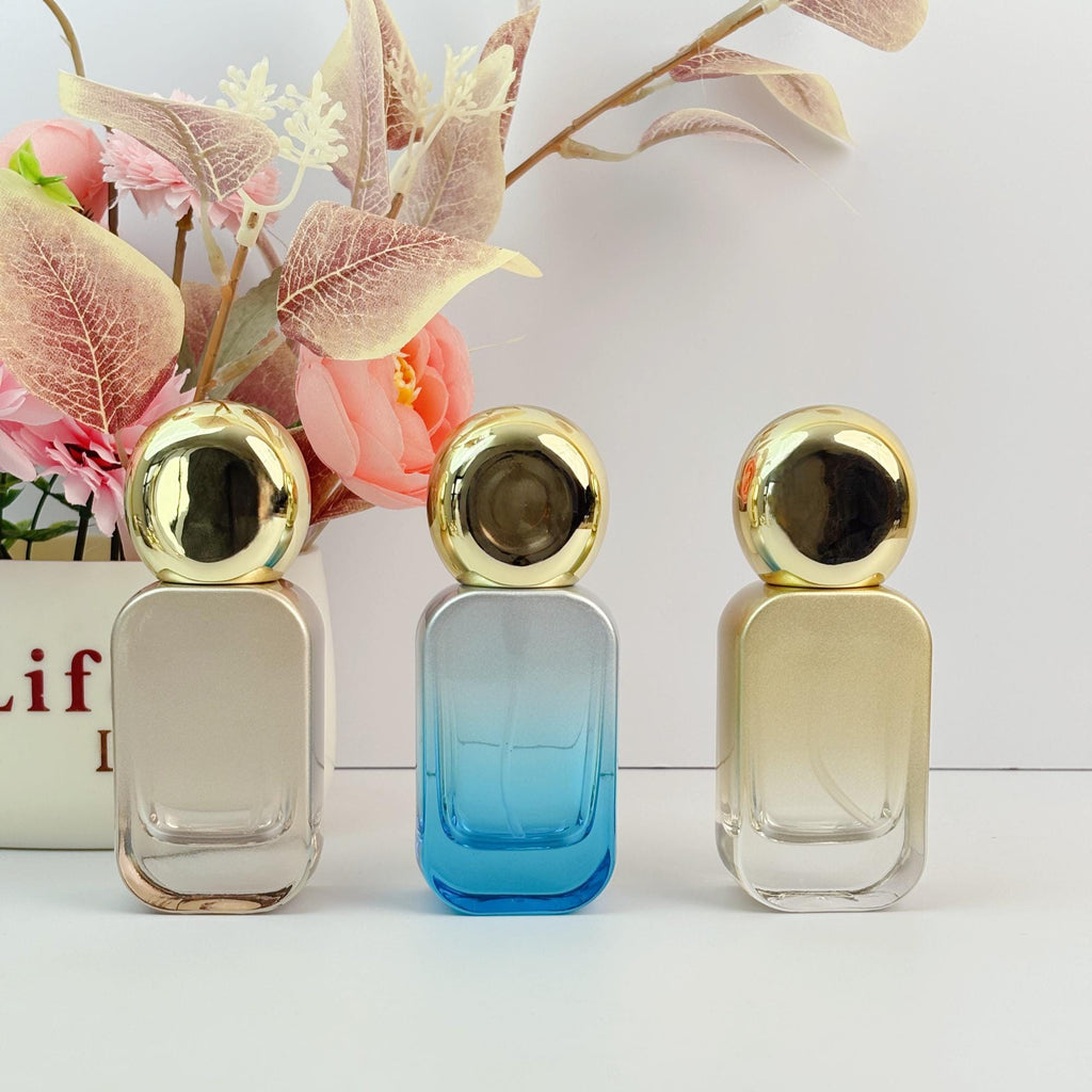 Gradient Glass Lotion Bottles with Gold Pumps