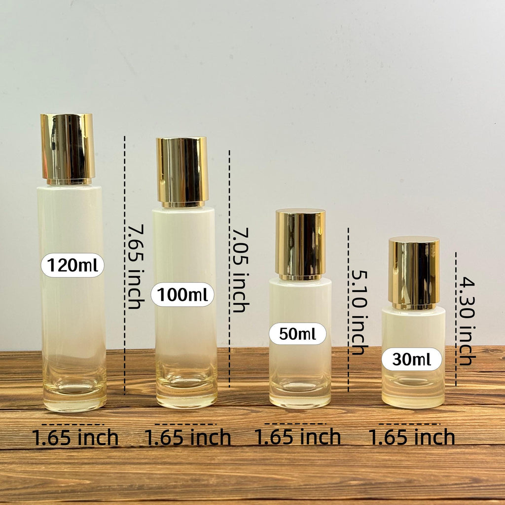 White Gold Gradient Glass Lotion Bottle
