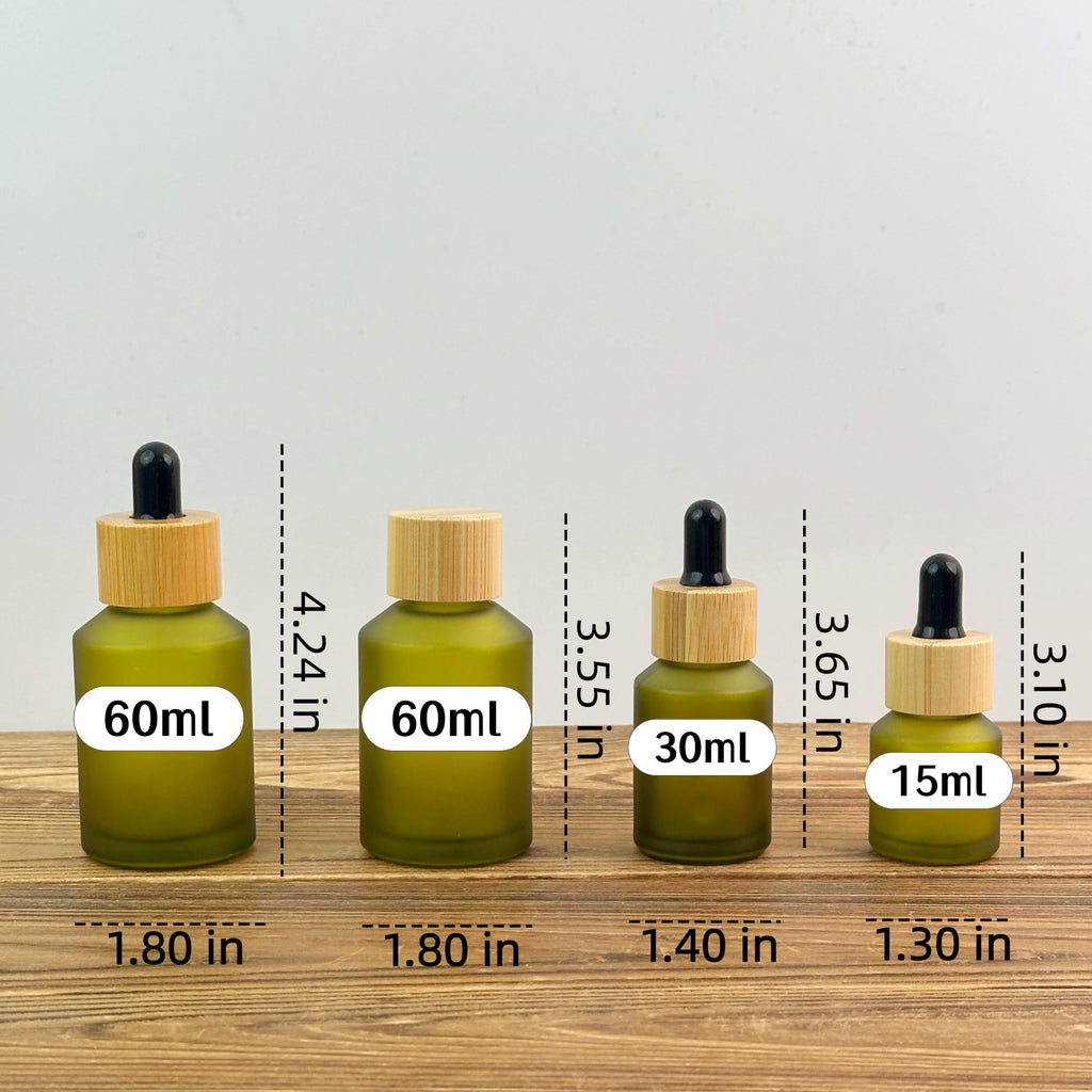 Green Glass Cosmetic Bottles and Jars