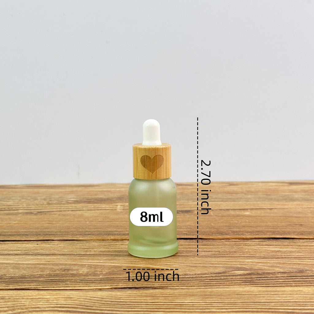 8ml Glass Dropper Bottles with Heart Bamboo Cap