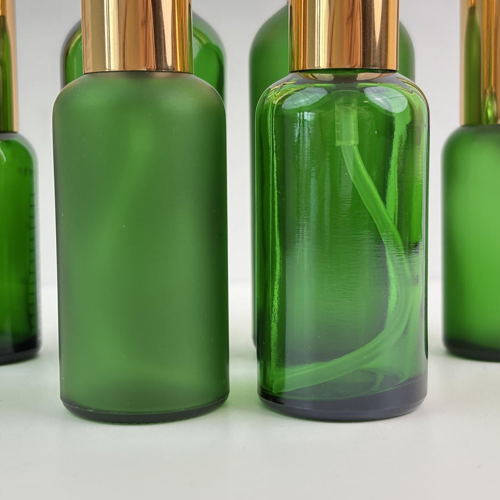 Green Glass Spray Bottles