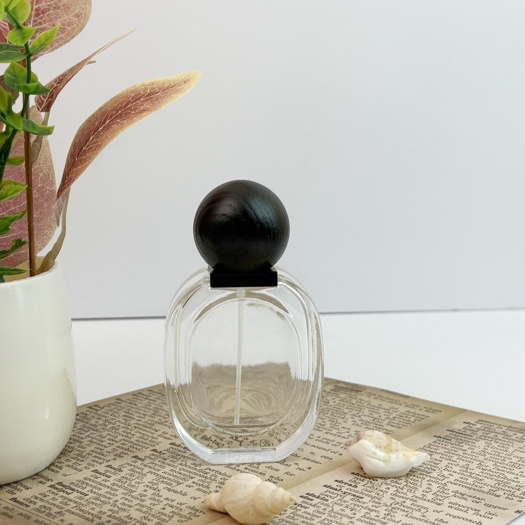 100pcs 30ml Frosted Glass Spray Bottles with Black Wood Lids