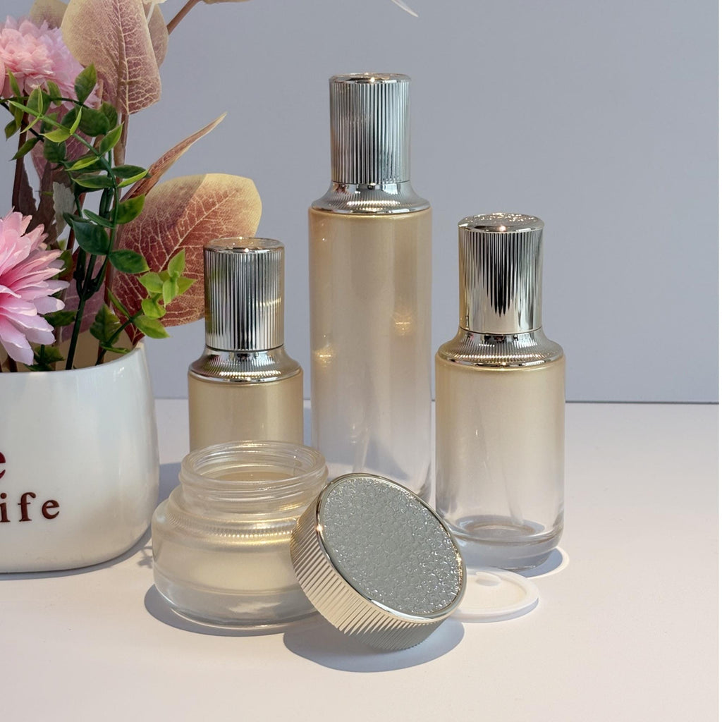 Luxury Gold Gradient Glass Skincare Packaging