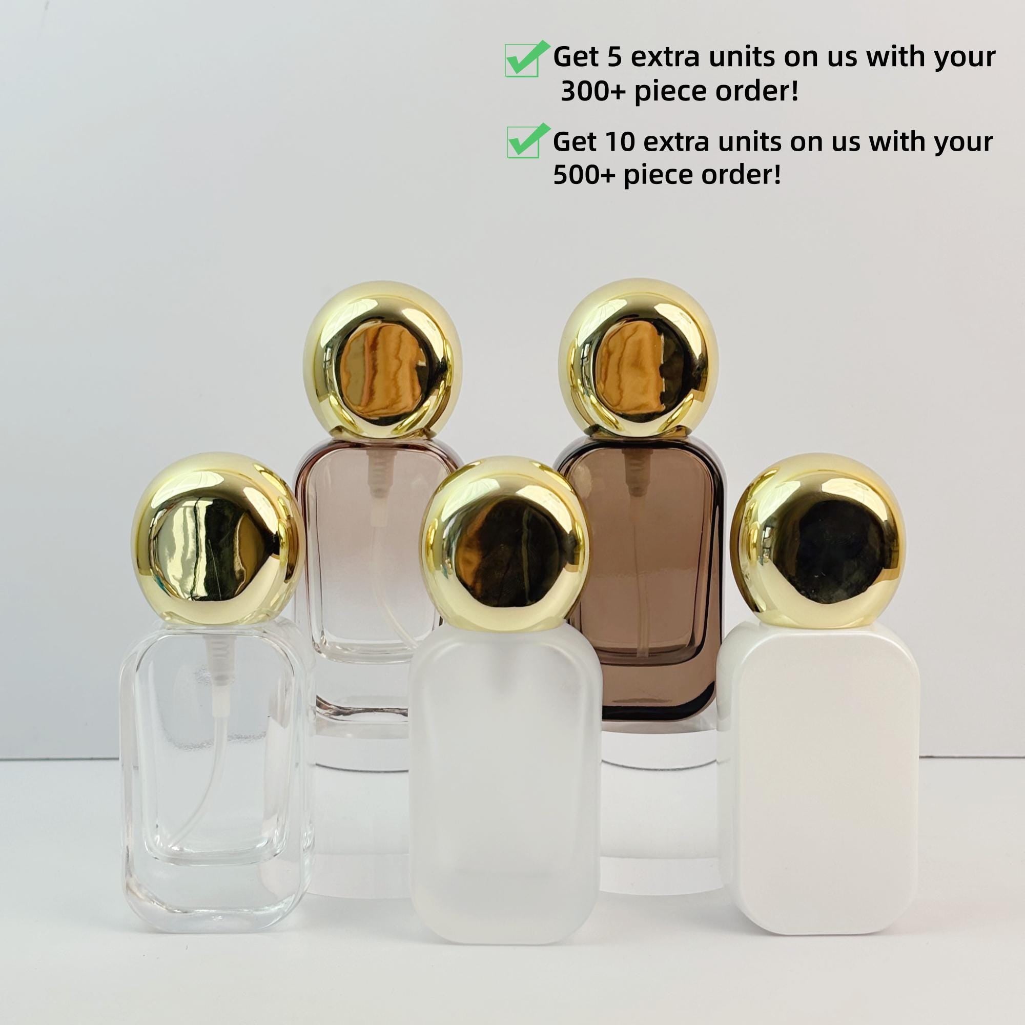 Luxury Gold-Top Glass Perfume Spray Bottles