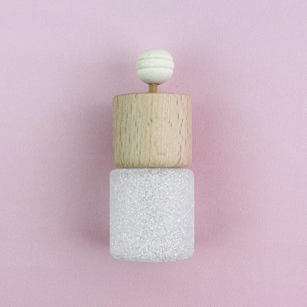 Glittery Glass Reed Diffuser Bottles with Wooden Lid & Bamboo Stick