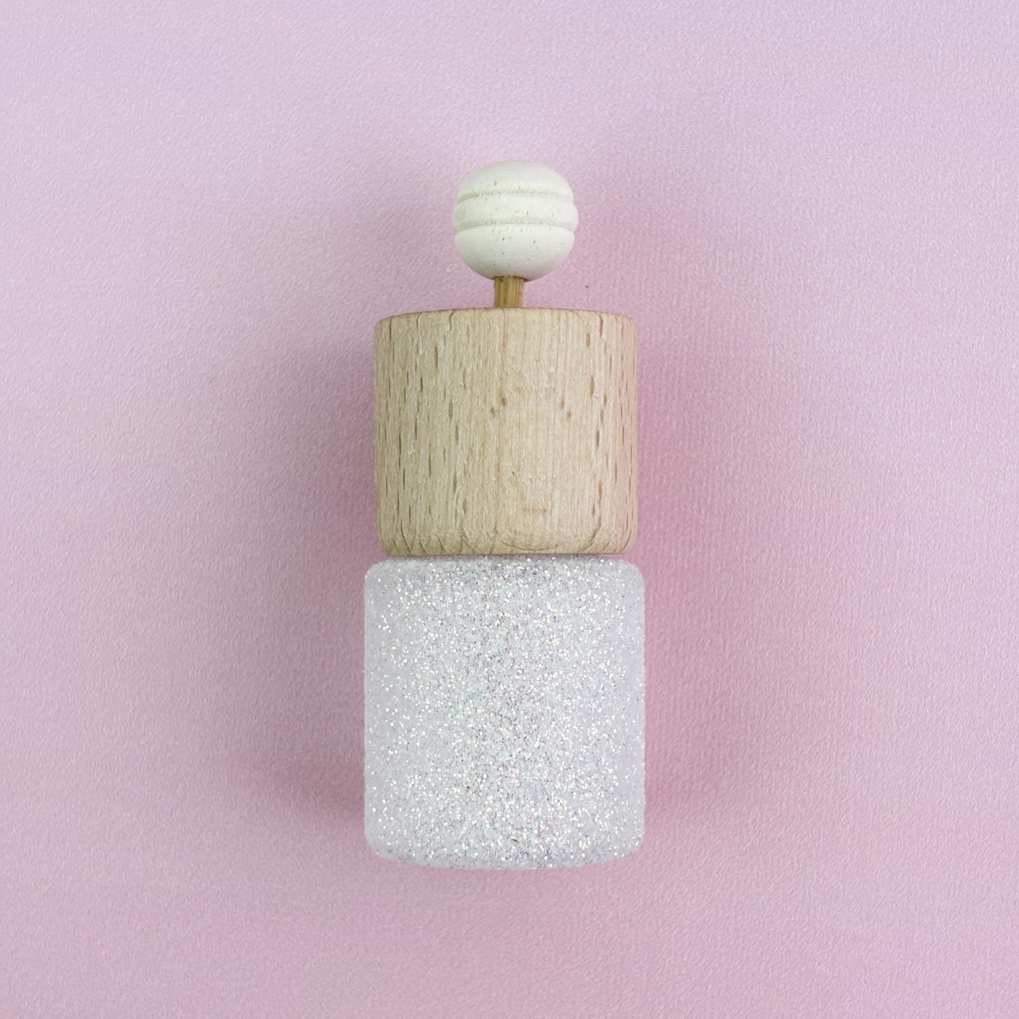 Glittery Glass Reed Diffuser Bottles with Wooden Lid & Bamboo Stick