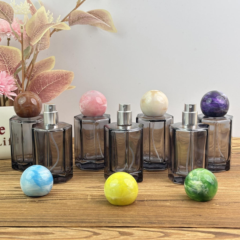 50ml Smoke Gray Glass Perfume Twist Spray Bottle