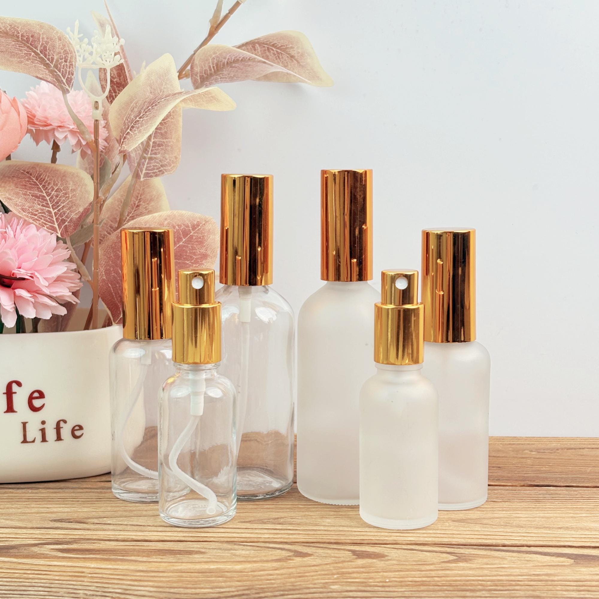 30ml 50ml 100ml Frosted & Clear Glass Spray Bottle