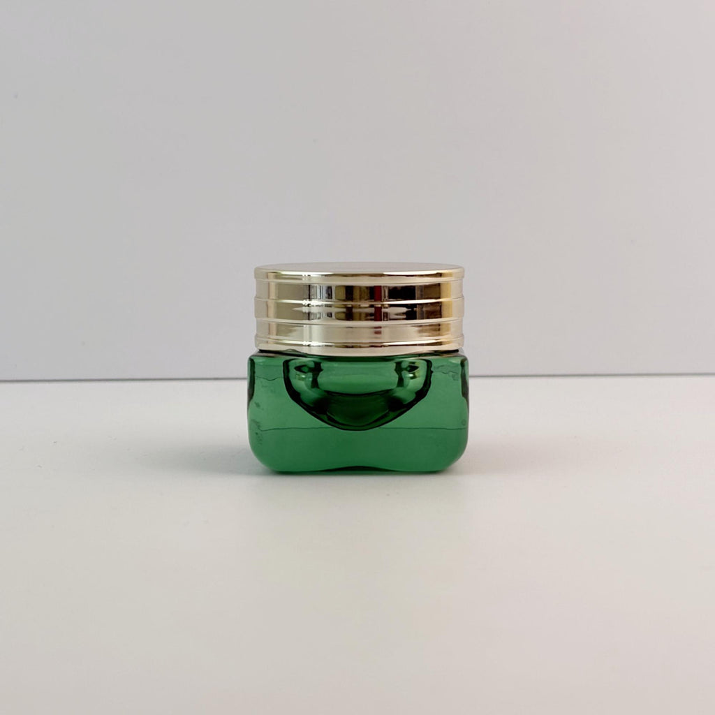 15g Luxury Square Glass Cream Jars with Shiny Gold Caps