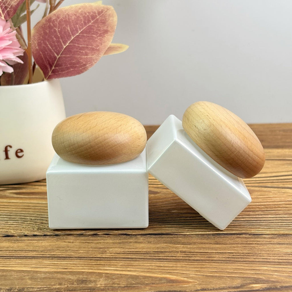 White Glass Lotion Bottle and Cream Jar