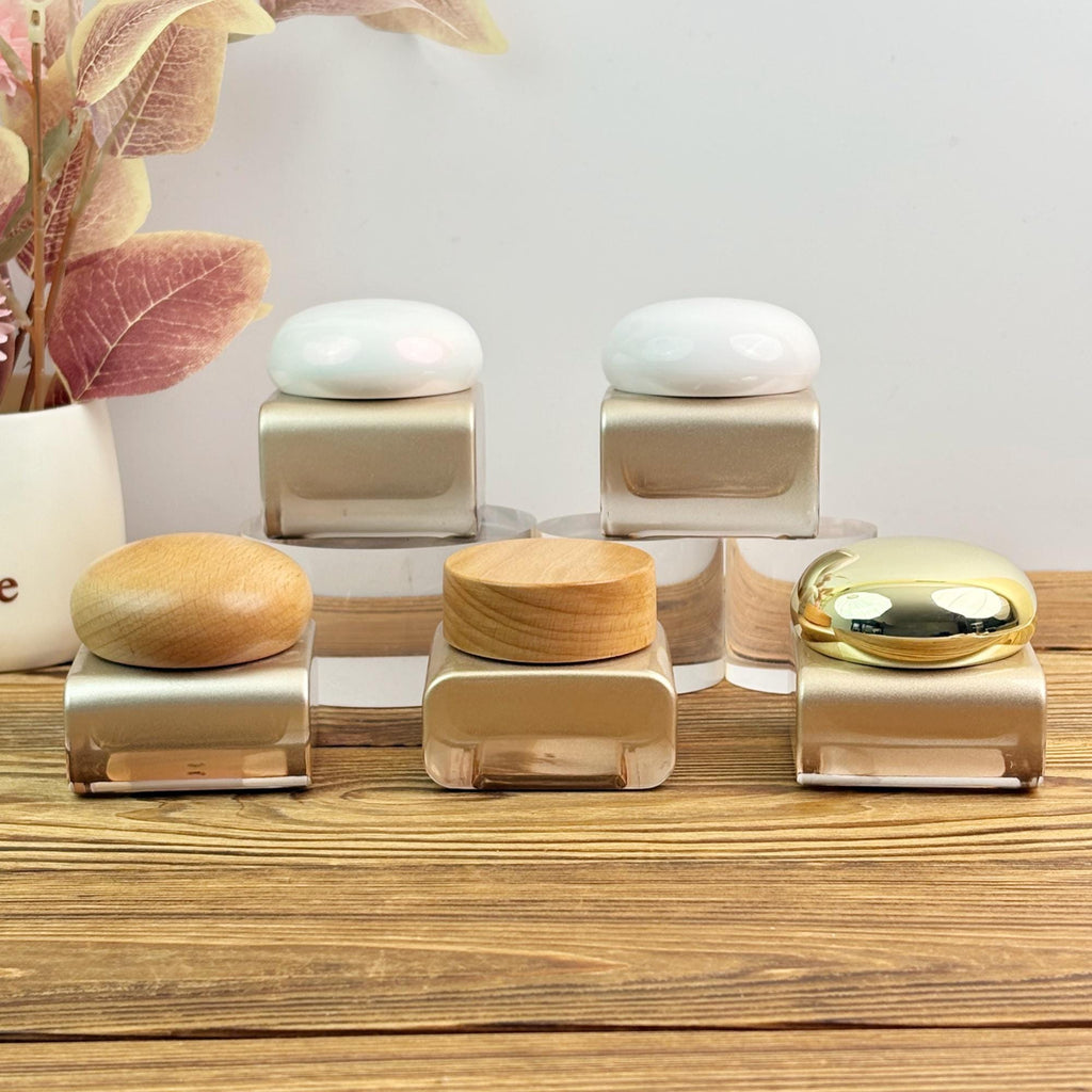 Champagne Square Glass Cream Jar 30g 50g