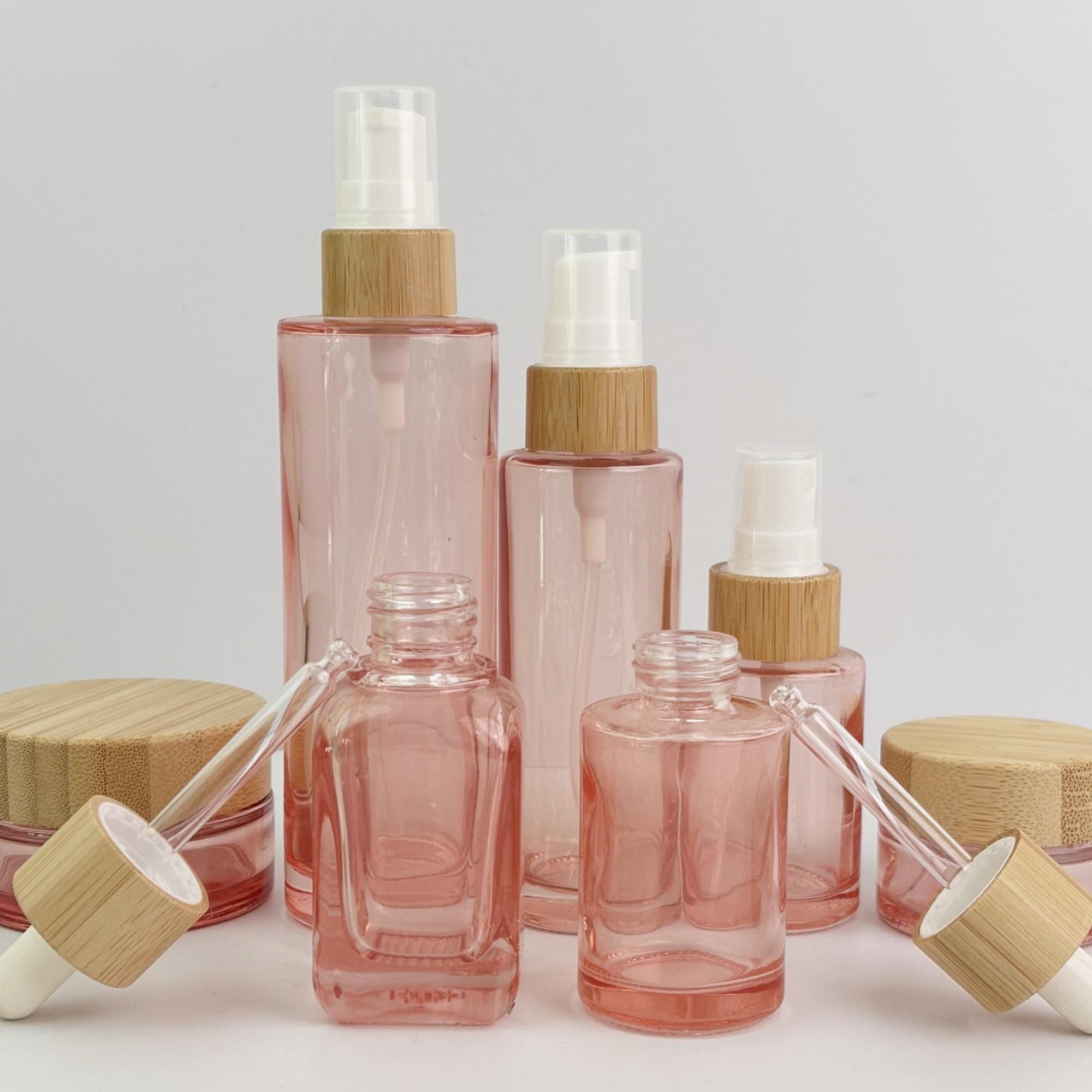 Pink Glass Cosmetic Container