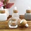 30ml Square Glass Dropper Bottle with Wood Cap