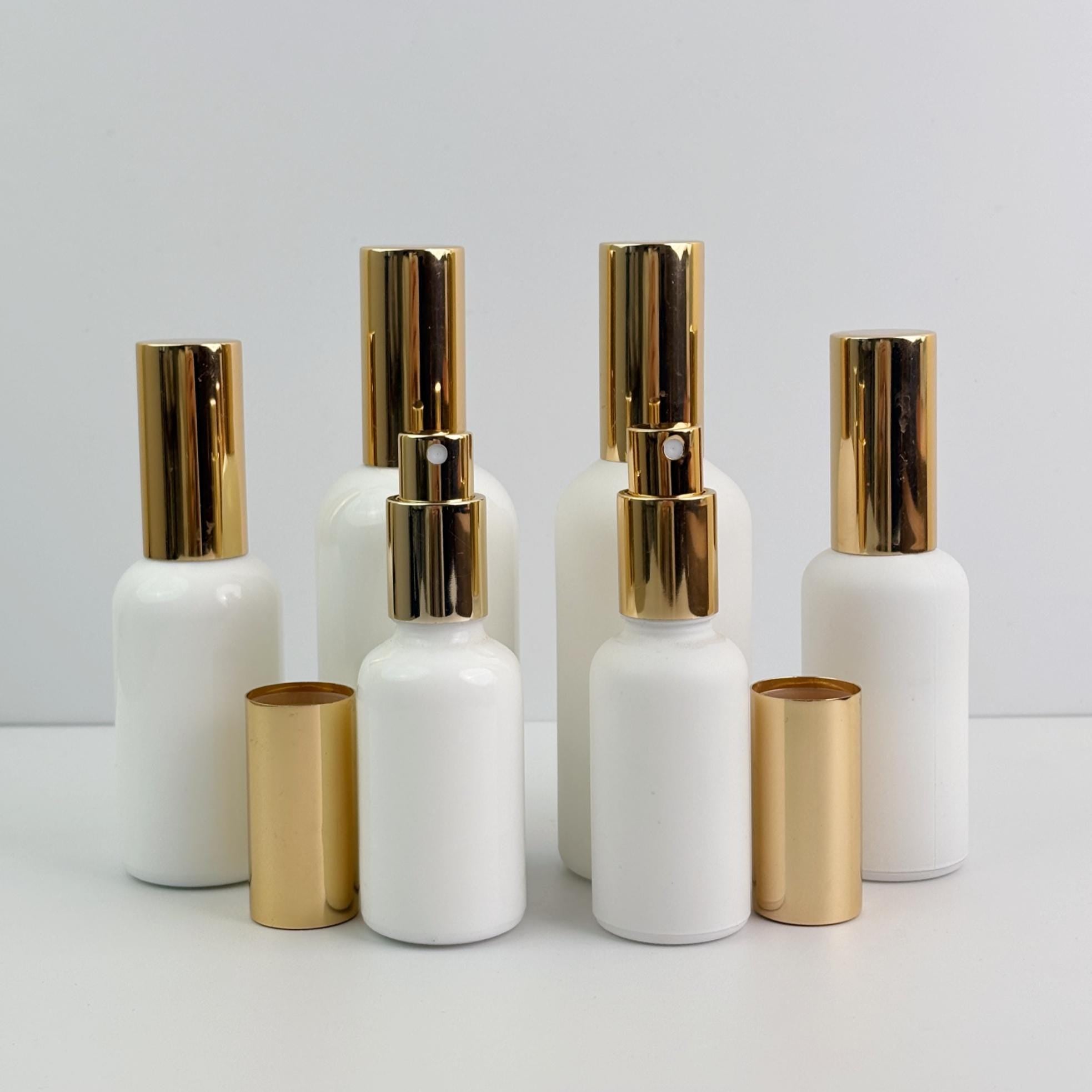 White Glass Spray Bottle, Glossy