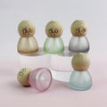 8ml Solid Frosted Glass Aromatherapy Diffusers with Wooden Cap
