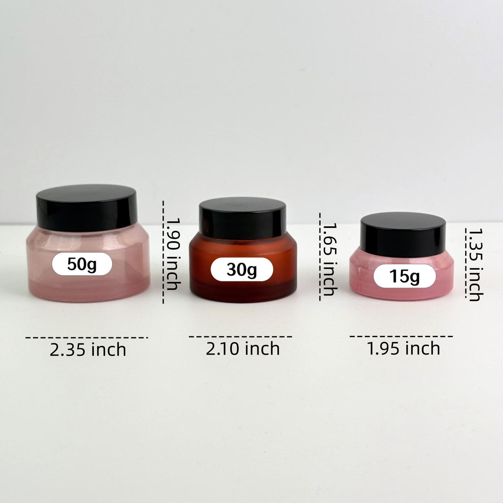 15g 30g 50g Glass Cream Jars with Black Lids
