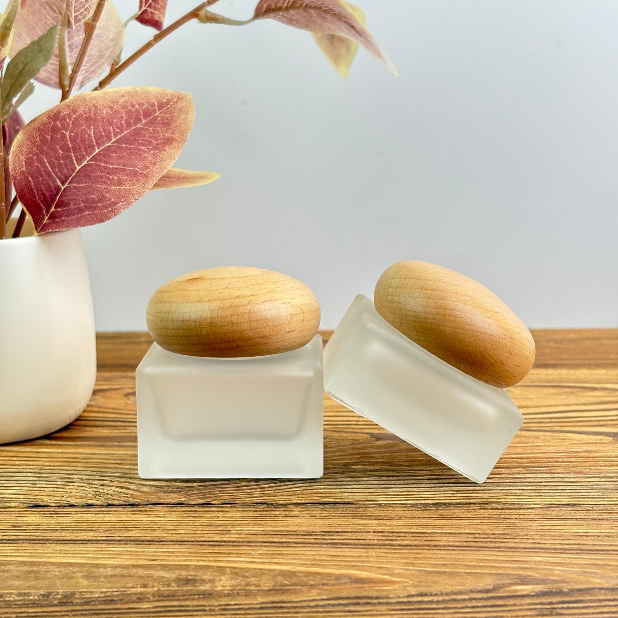 Frosted Glass Lotion Bottle and Cream Jar