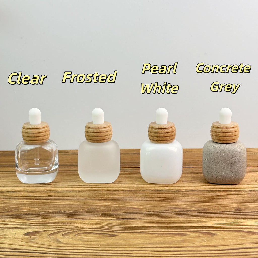 30ml Square Glass Dropper Bottle with Wood Cap