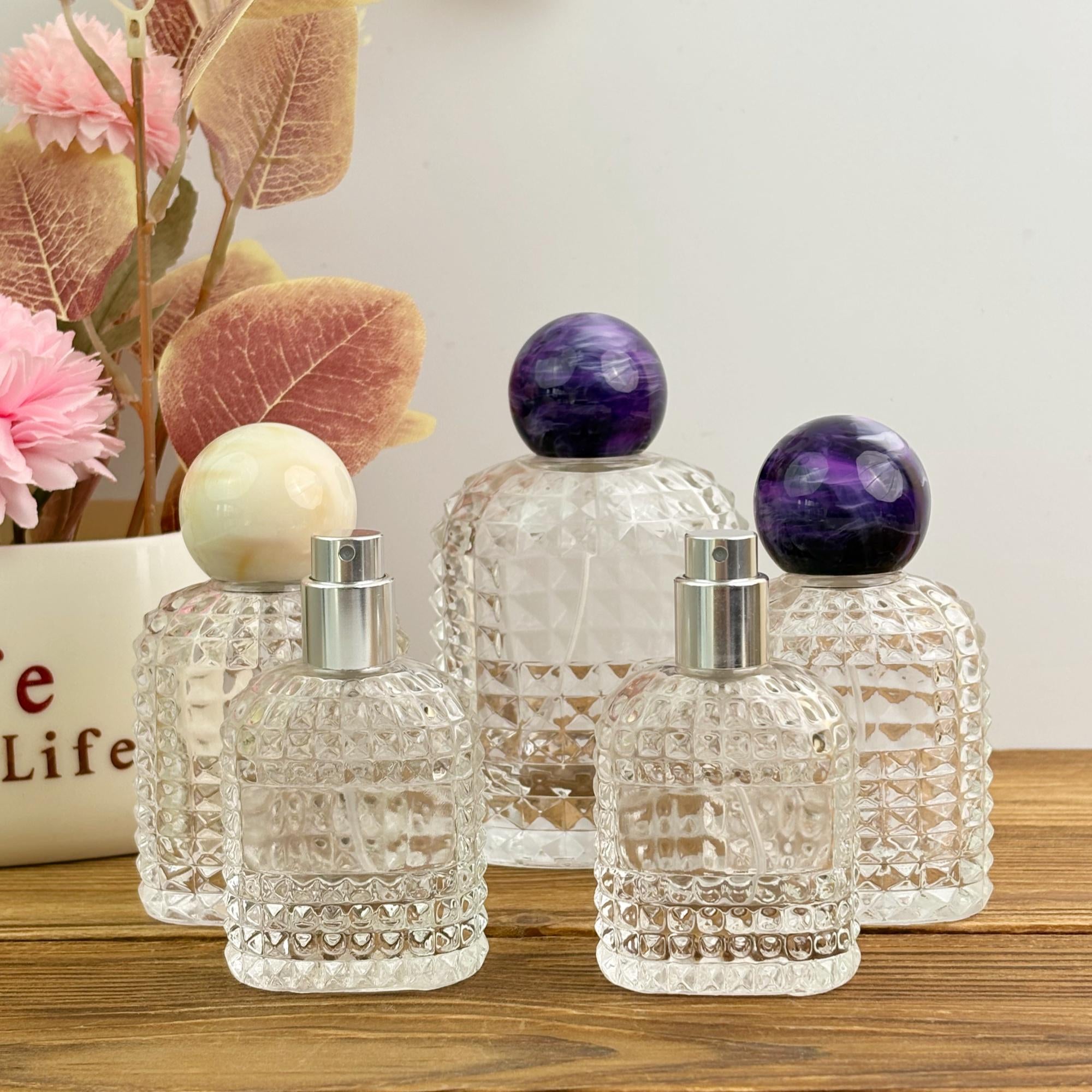 Minimalist Clear Diamond-Cut Glass Perfume Spray