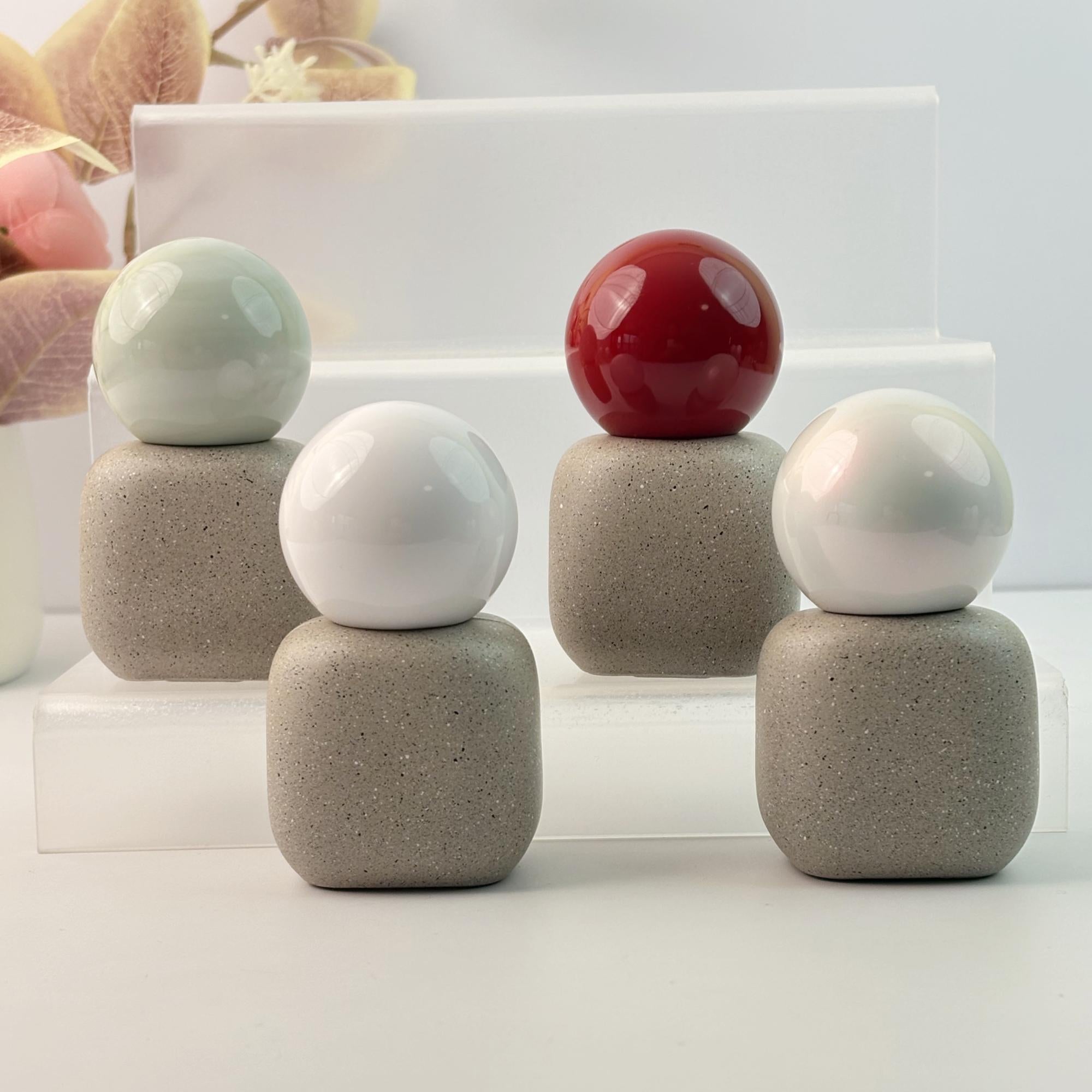 Textured Concrete Glass Cosmetic Dropper Bottle