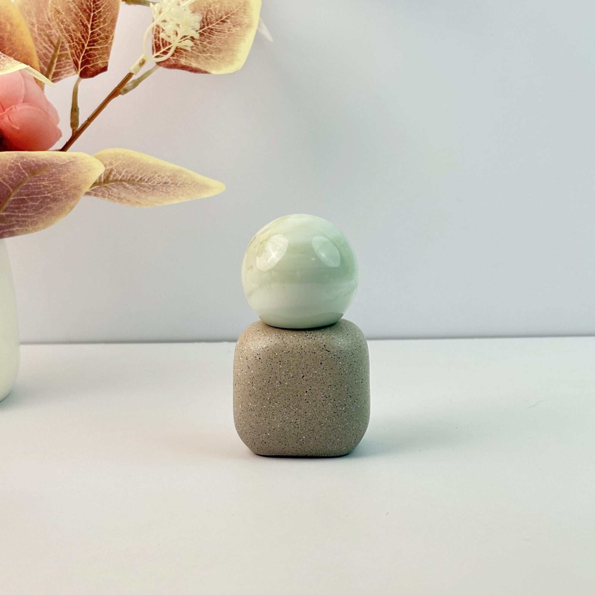 Textured Concrete Glass Cosmetic Dropper Bottle
