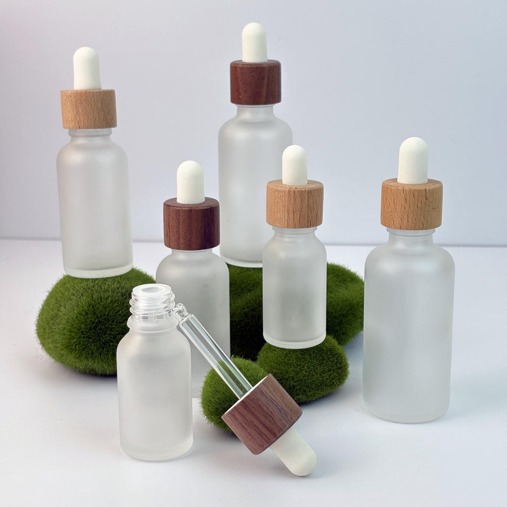 Empty Frosted Glass Dropper Bottles