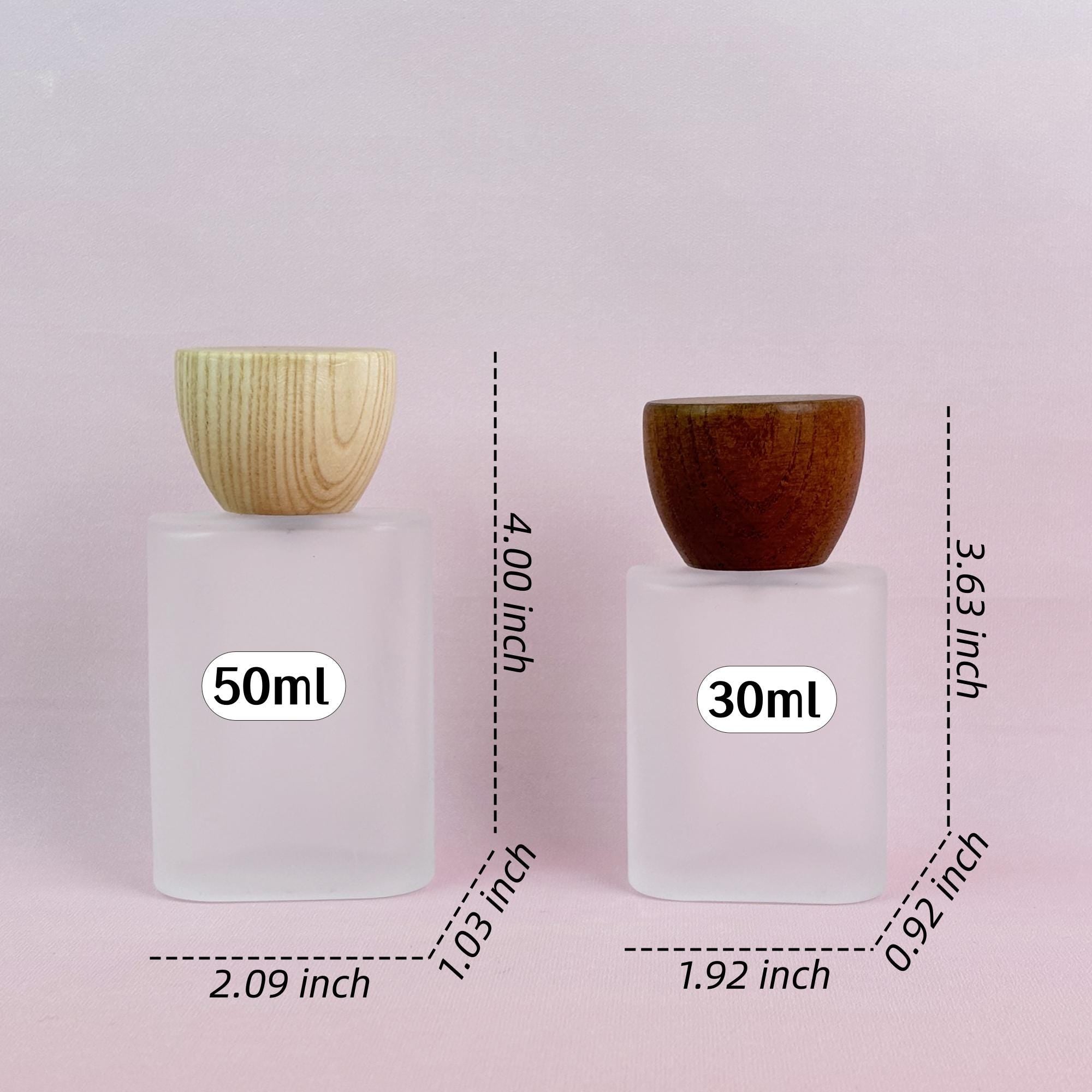 Frosted Glass Fragrance Spray Container with Wooden Cap