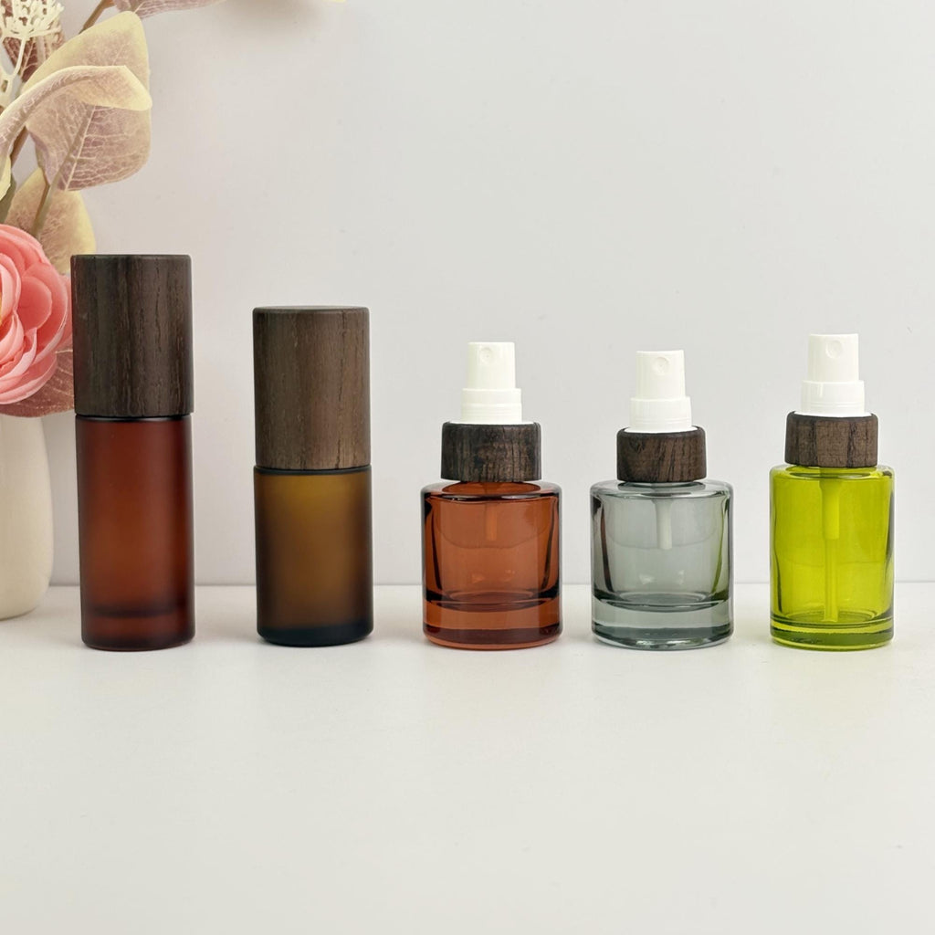 30ml Glass Spray Bottle with Wooden Cap